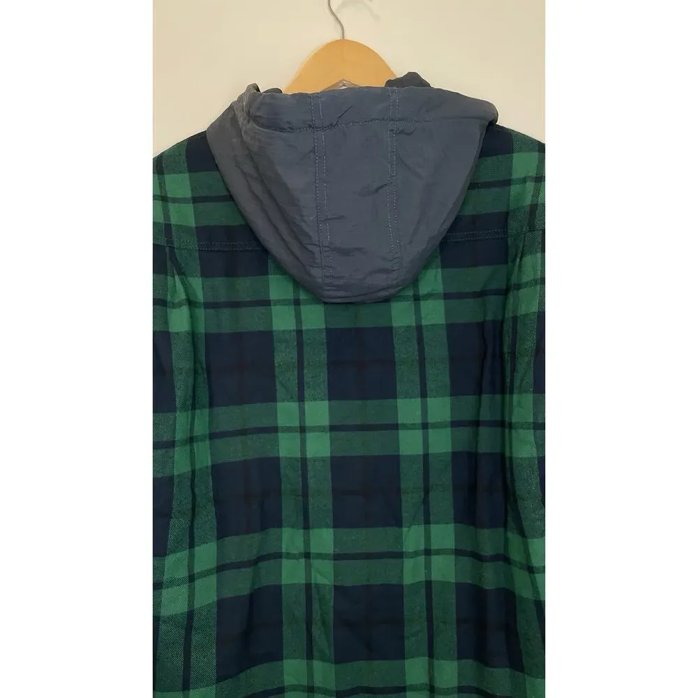 NWT Playboy x Pacsun Mens Plaid Jacket Hoodie Coat Logo Quilted Blue Green XS/S - Picture 3 of 10